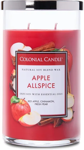Vista 10 de Colonial Candle - Vela perfumada de frasco con aroma a agua de coco, colección clásica de cilindros, 2 mechas, azul, 19 onzas - hasta 120 horas