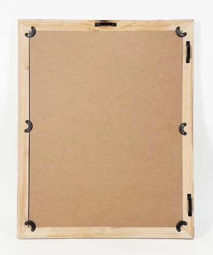 Vista 5 de Espejo de pared con marco de madera de 16 x 20 pulgadas, decoración de espejo de granja blanco rústico, colgante vertical y horizontal, sala