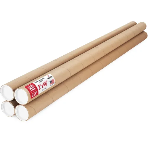 Vista 41 de Tubo de cartón reforzado de 2 x 18 pulgadas, paquete de 4 tubos con 8 tapas, seguro aprobado por USPS, ideal para envío y almacenamiento