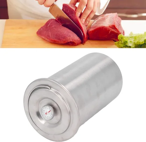 Vista 8 de Zerodis Máquina de jamón de acero inoxidable para prensa casera de carne de delicatessen con termómetro