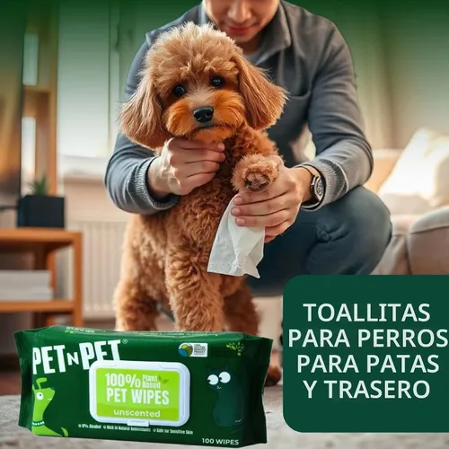 Vista 5 de PET N PET Toallitas para perros, 100 unidades, sin perfume, hipoalergénicas