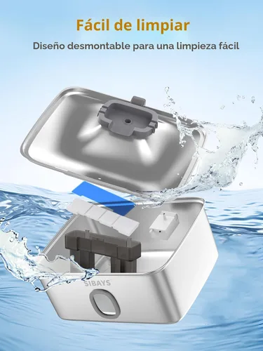 Vista 8 de SIBAYS Fuente de agua para perros grandes de 4 galones/15L, fuente para mascotas de acero inoxidable con ventana para agua y luz LED, dispensador