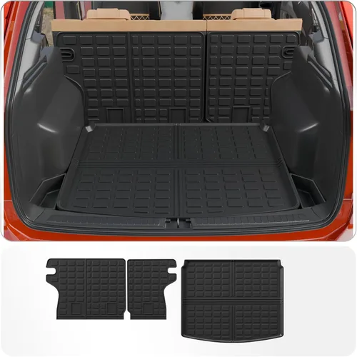 Vista 19 de alfombra de carga para maletero, protector de cubierta de asiento trasero de elastómero termoplástico (alfombra de maletero + alfombra de respaldo)