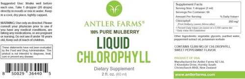 Vista 5 de Antler Farms Gotas de clorofila líquida 100% naturales de 12,000 mg, extracto concentrado 2-8 veces más fuerte, 60 porciones, 2 onzas, apoyo