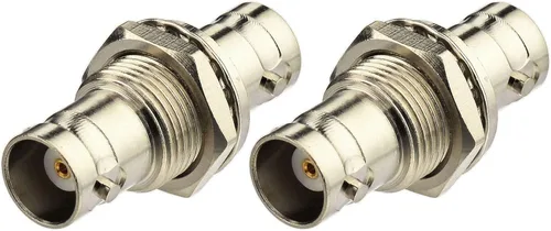 Vista 3 de Bingfu Adaptador de conector coaxial BNC hembra a BNC hembra de 50 ohmios, paquete de 2 unidades para sistema de micrófono inalámbrico, receptor CB