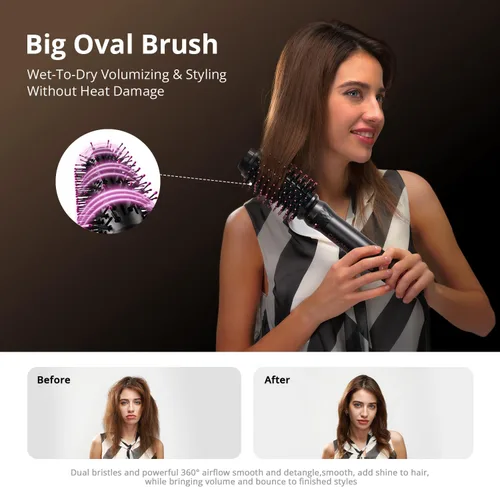 Vista 8 de Air Styler, secador de pelo de secado rápido y herramienta de peinado para rizar, moldeador de aire caliente sin daños por calor, envoltura de aire