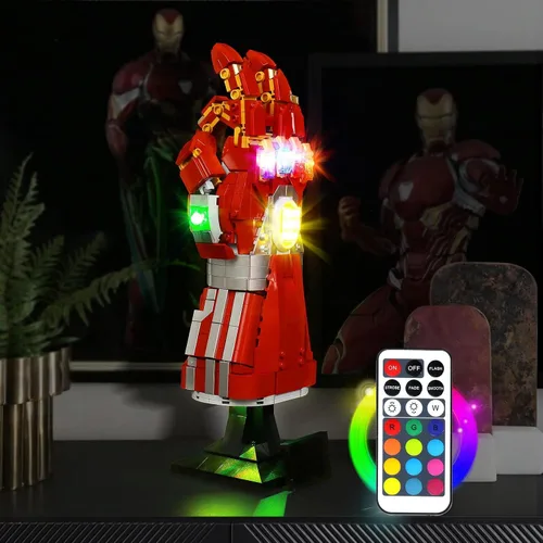 Vista 4 de BrickBling Luz eléctrica, base intercambiable multicolor, piedras brillantes, perfecta para exhibición, compatible con LEGO 76223