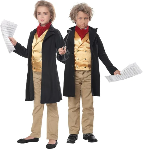 Vista 3 de California Costumes Compositor famoso unisex infantil/Beethoven Negro/dorado