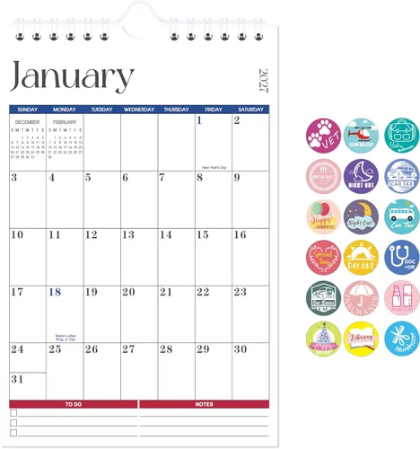 Vista 2 de Calendario de pared 2027 – Calendario de pared pequeño 2027, mini
