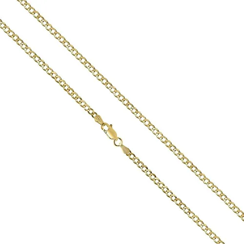 Vista 3 de ARGENTO REALE Collar de cadena cubana de oro de 10 quilates, 0.089in, cadena de oro de 10 quilates, collares delicados de 10 quilates.