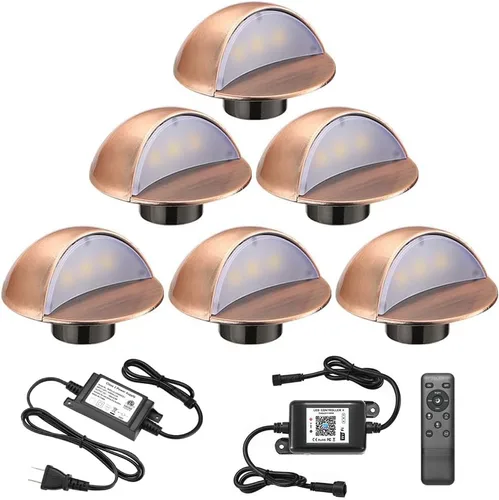 Vista 12 de FVTLED Kit de luces LED para cubierta, paquete de 6 luces LED de bajo voltaje para escalera, 1.97, lámpara de decoración de jardín al aire libre