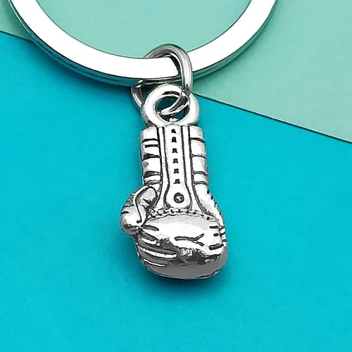 Vista 3 de Dabihu Llavero de guante de boxeo, joyería de fitness, regalo de agradecimiento para entrenador, líder, profesor, compañero de trabajo, boxeador