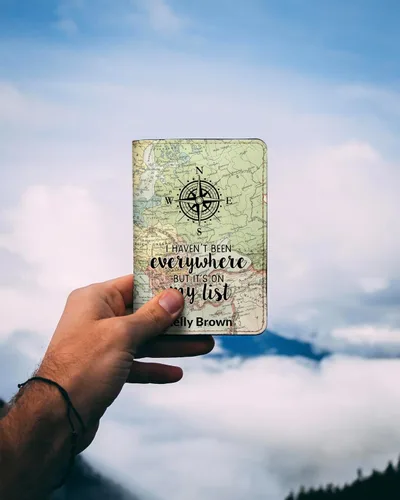 Vista 85 de Wanderlust - Soporte para pasaporte de cuero para mujer