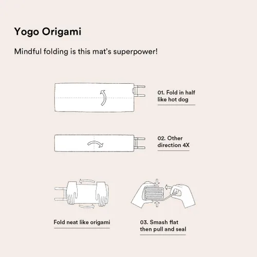 Vista 6 de Yogo Esterilla de Yoga de Viaje Plegable Ultraligera con Correas Incorporadas, Goma Vegetal Certificada FSC®, Agarre Adherente, Antideslizante, La