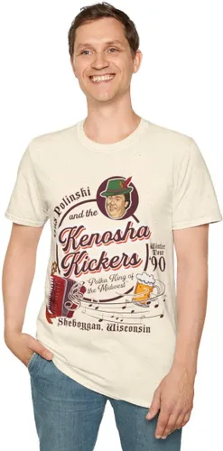 Vista 4 de Camiseta unisex Vintage Band Tour, Home Alone Gus Polinski Kenosha Kickers, regalo para fanáticos de la película de los años 90, camisa retro