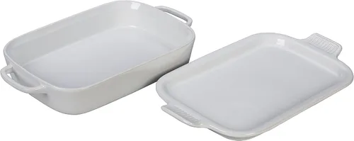 Vista 9 de Le Creuset Fuente rectangular de gres con tapa de bandeja, 14 3/4" X 9", Artichaut