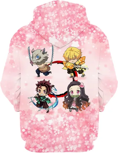 Vista 2 de Sudadera unisex con capucha con estampado de anime, para hombre y mujer
