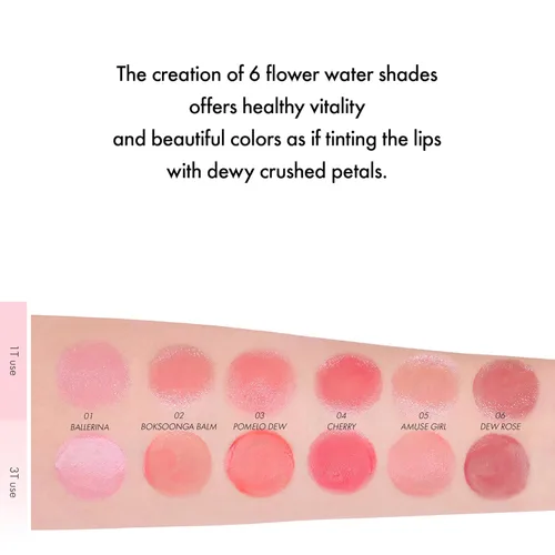 Vista 8 de Amuse SEOUL Dew Balm (01 BALLERINA) - Bálsamo labial tintado hidratante, brillo labial abundante y húmedo, hidratante hidratante, tinte