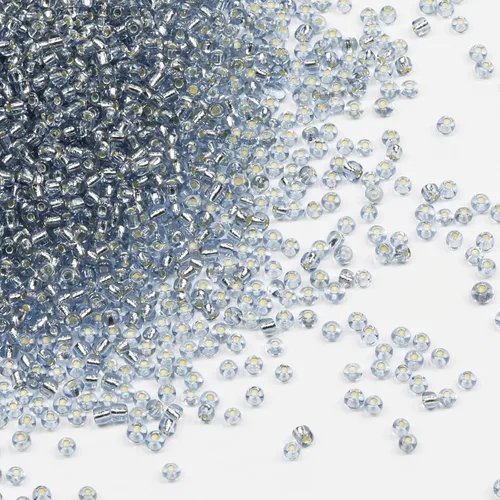 Vista 35 de Cuentas de Semilla de Vidrio Transparentes con Línea Plateada Tamaño 8/0 Artesanías Cuentas de Semilla de Cristal de 3 mm para Hacer Joyas