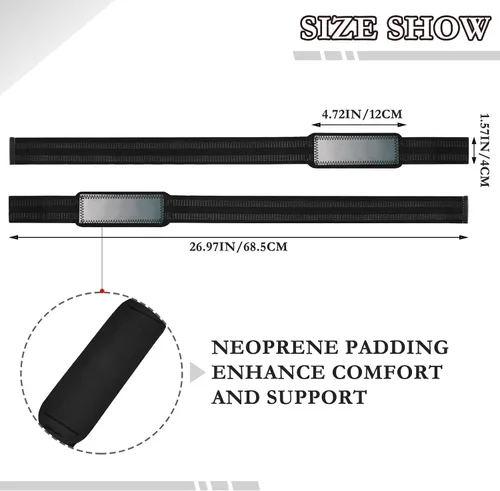 Vista 3 de Grey Gradient Wrist Wraps and Lifting Straps 26" Neoprene Padded Gym Workout Straps for Weightlifting, Gym, Deadlift, Workout