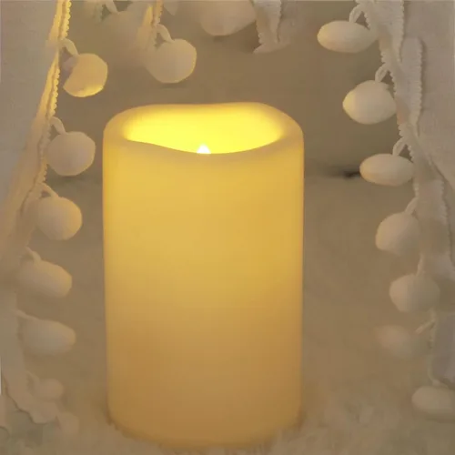 Vista 11 de CANDLE CHOICE Velas impermeables sin llama para exteriores, funcionan con pilas, con temporizador, gran resina plástica brillante, parpadeante