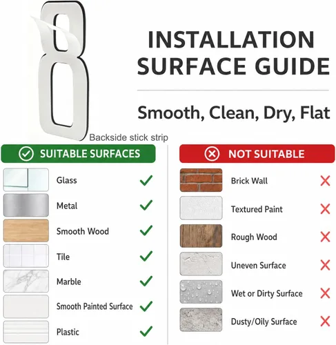 Vista 7 de Números de Casa Modernos para Exterior - Autoadhesivos, Grandes de 6 Pulgadas, Números de Dirección de Casa de Metal - Ideales para Buzón, Puerta