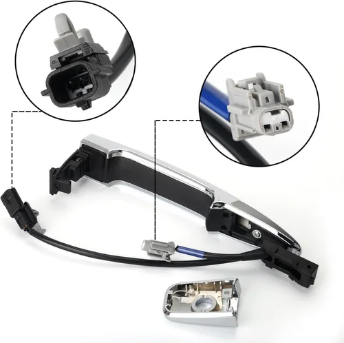 Vista 5 de 806469N00A Manija de puerta cromada exterior delantera izquierda lado del conductor, con sensor y sistema de entrada inteligente sin llave