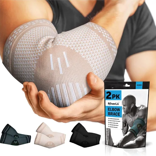 Vista 10 de POWERLIX - Codera de compresión para el codo - Manga de compresión para tendinitis, codo de tenista y tratamiento para el codo de golfista