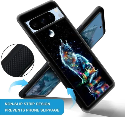 Vista 767 de Compatible con Google Pixel 4A 5G Mobile Case Creative Acrylic Panel trasero Silicona Protección Grip especialmente diseñado para Google Pixel 4A 5G