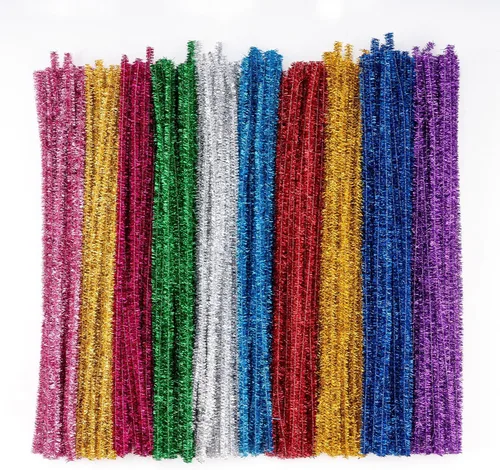 Vista 15 de Caydo 200 piezas de limpiadores de tubos negros de Halloween, varillas de chenilla para manualidades, en masa para niños, arte DIY, manualidades
