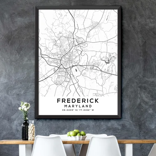Vista 5 de Mapa de Frederick, Maryland, Light 2 (8x10)