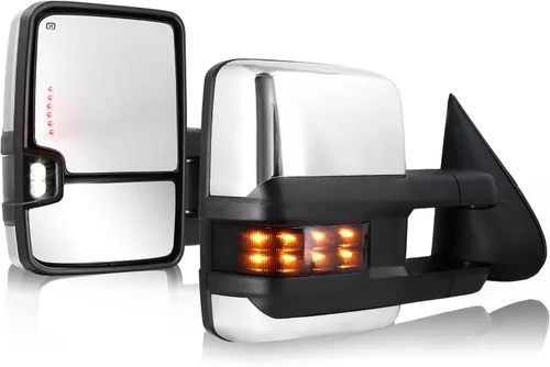 Vista 9 de Espejo de remolque para Silverado Sierra - Compatible con 2003-2007 Chevy Silverado GMC Sierra, espejos de remolque con vidrio ajustado