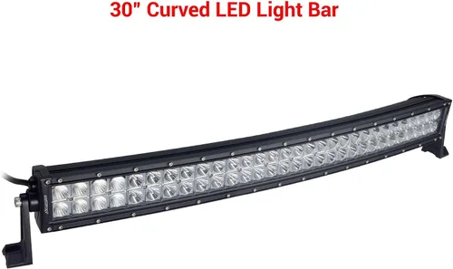 Vista 2 de SuperATV Barra de luz combinada LED curvada de 30 pulgadas, incluye interruptor basculante y arnés de cableado, kit de soporte de perfil bajo