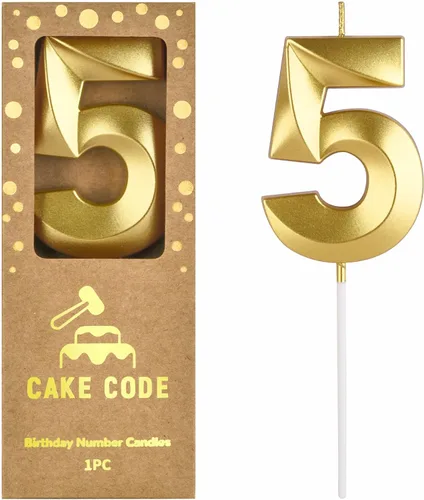 Vista 12 de Velas de cumpleaños de oro con diamantes de 2.76 pulgadas, velas de números dorados, velas de números de pastel, celebración de fiesta