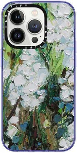 Vista 13 de CASETiFY - Funda compacta para iPhone 14 Pro probada contra caídas de grado militar 2x hasta 4 pies, con estampado transparente aguamarina