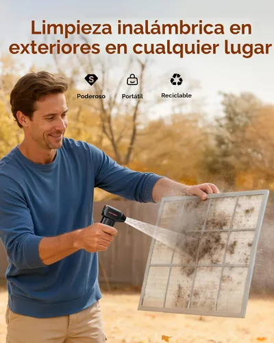 Vista 4 de WOLFBOX Plumero de aire comprimido MF60, ajustable de 3 velocidades