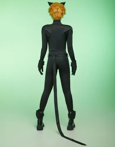 Vista 8 de Miraculous Conjunto de cosplay unisex de Ladybug Cat Noir de poliéster para cosplay, máscara de ojos, cubiertas de muñeca y tobillo