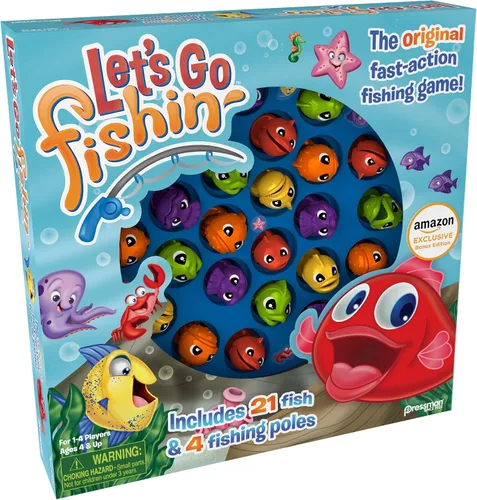 Vista 5 de Pressman Toys Amazon Exclusive Bonus Edition Let's Go Fishin' - Incluye Lucky Ducks Make-A-Match Game!