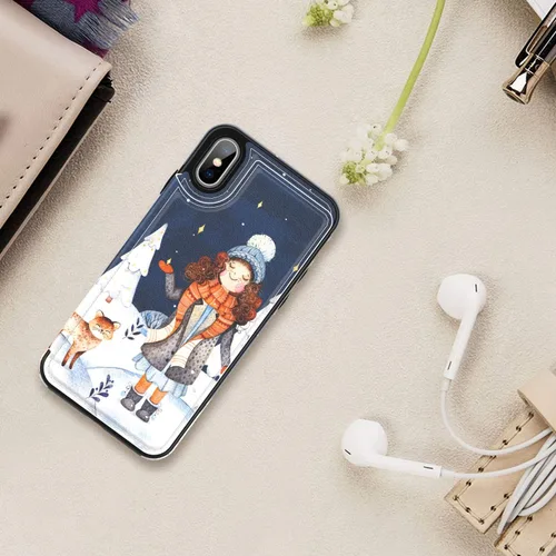Vista 7 de LETO Funda para iPhone X, funda para iPhone Xs, funda de piel tipo cartera con diseños de moda para niñas y mujeres, funda tipo folio con ranuras