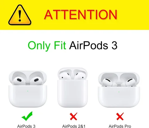 Vista 2 de Fintie Funda protectora para AirPods 3 (2021), piel sintética de alta calidad, ajuste delgado, cierre de metal, funda portátil con llavero