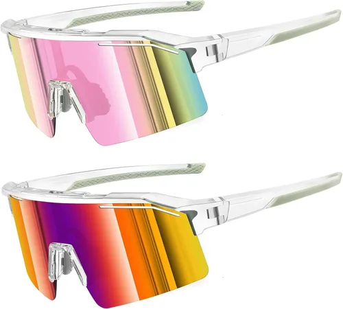 Vista 25 de Polarized Sports Sunglasses for Men Women UV400 Protection Todo negro