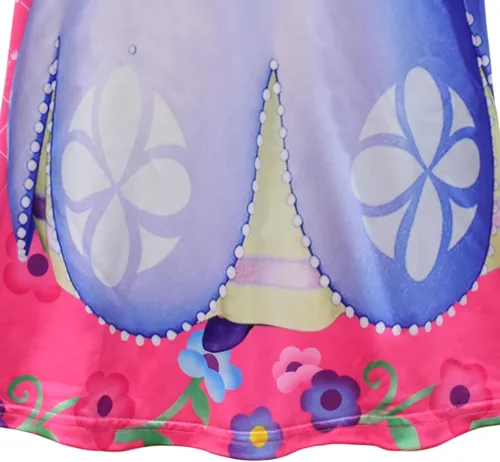 Vista 3 de AOVCLKID Disfraz de princesa para niñas, vestido casual con estampado de dibujos animados