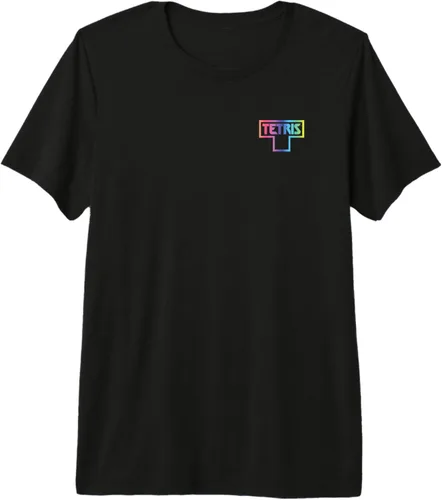 Vista 2 de Tetris Camiseta Premium Color Fade Logo, Negro