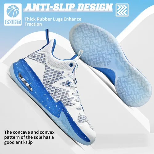 Vista 5 de ASHION Zapatos deportivos para niños y niñas, zapatos de correr para niños, zapatos de baloncesto, tenis antideslizantes