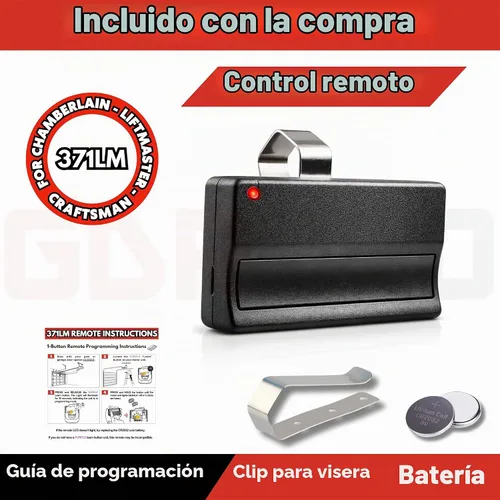 Vista 5 de 1x Control remoto de repuesto para abridor de puerta de garaje Liftmaster 371LM (2005-Actual) Botón Morado - Security+ 315 MHz One