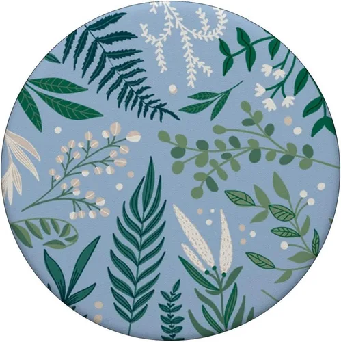 Vista 3 de Follaje de helecho botánico verde y baya blanca con diseño floral PopSockets intercambiables PopGrip