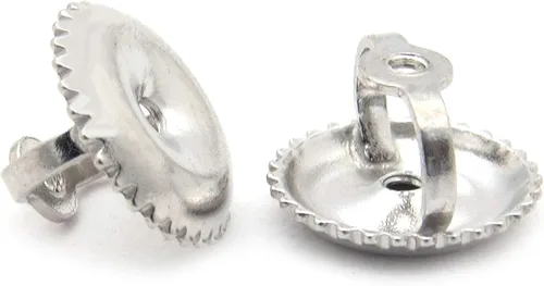 Vista 4 de Dazzlingrock Collection Pendientes de tuerca con tuerca (0.248in de diámetro), oro blanco de 14 quilates