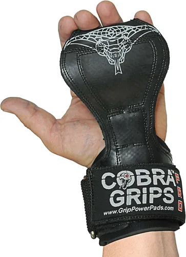 Vista 6 de Cobra Grips PRO - Correas de levantamiento de pesas, almohadilla de agarre para levantamiento de potencia, 2 guantes