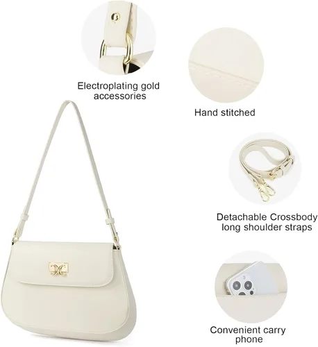 Vista 4 de CLUCI Monederos para mujer, bolso de hombro pequeño, lindo embrague de diseñador, bolsos de cuero cruzados, bolso Hobo, Hobo