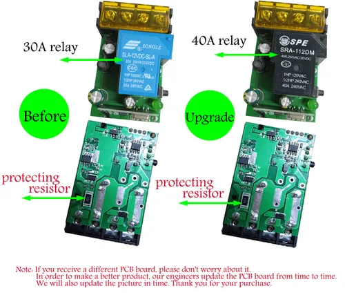 Vista 6 de Interruptor remoto inalámbrico de 12 V, CC 12 V/24 V/48 V/72 V/40 A, interruptor RF inalámbrico para puerta de garaje, ventilador, lámpara, bomba